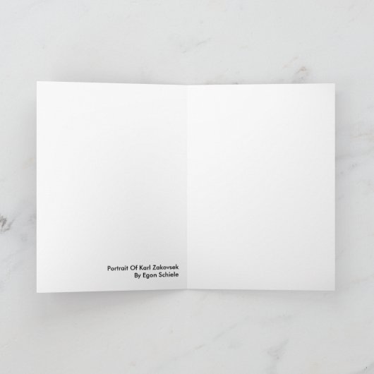 Porträt von Karl Zakovsek durch Egon Schiele Karte (Innenseite)