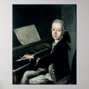 Porträt von KarlGraf Firmian am Klavier Poster