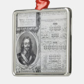 Porträt von König Charles I mit Diagrammen Silbernes Ornament (Links)