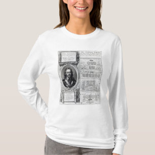 Porträt von König Charles I mit Diagrammen T-Shirt