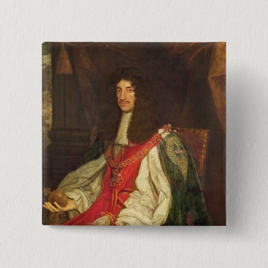 Porträt von König Charles II, c.1660-65 Button (Vorderseite)