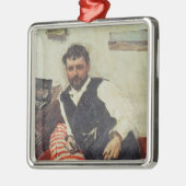 Porträt von Konstantin Korovin, 1891 Silbernes Ornament (Links)