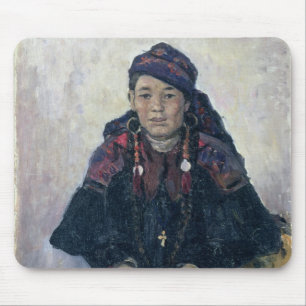 Porträt von Kosakenwoman, 1909 Mousepad