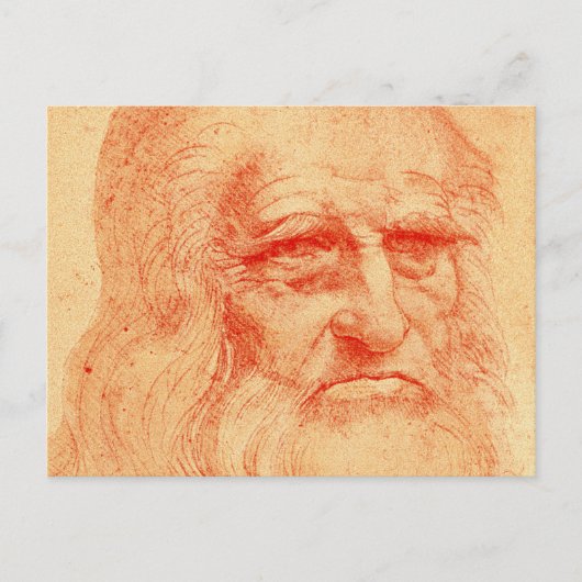 Porträt von Leonardo da Vinci Postkarte (Vorderseite)