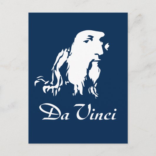 Porträt von Leonardo Da Vinci Postkarte (Vorderseite)
