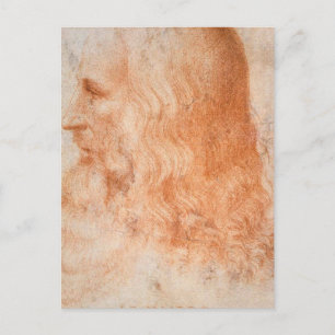 Porträt von Leonardo da Vinci Postkarte
