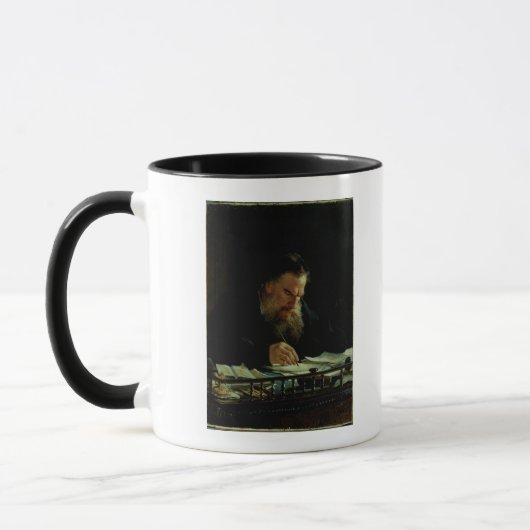 Porträt von Lev Tolstoy Tasse (Links)