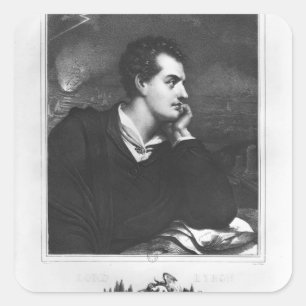 Porträt von Lord Byron Quadratischer Aufkleber