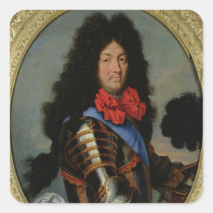Porträt von Louis XIV Quadratischer Aufkleber