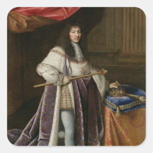 Porträt von Louis XIV Quadratischer Aufkleber