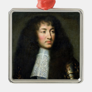 Porträt von Louis XIV Silbernes Ornament