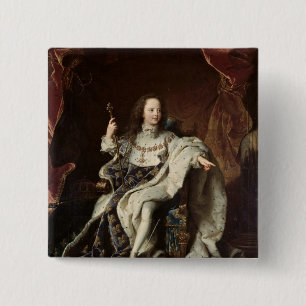 Porträt von Louis XV in den Krönungs-Roben, 1715 Button