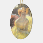 Porträt von Lydia an der Oper von Mary Cassatt Keramik Ornament (Links)