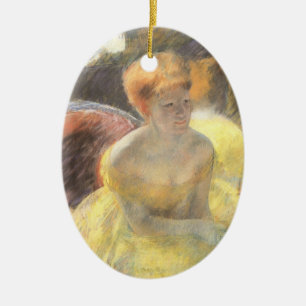 Porträt von Lydia an der Oper von Mary Cassatt Keramik Ornament
