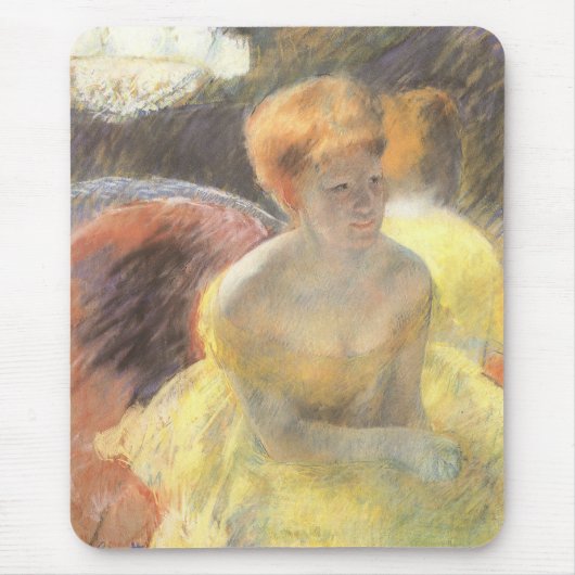 Porträt von Lydia an der Oper von Mary Cassatt Mousepad (Vorne)