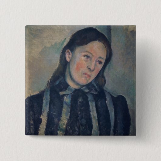 Porträt von Madame Cezanne mit gelöstem Haar, 189 Button (Vorderseite)