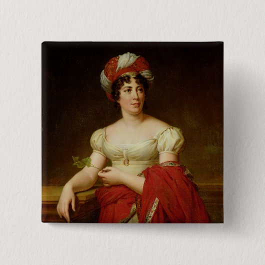 Porträt von Madame de Stael Button (Vorderseite)
