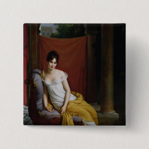 Porträt von Madame Recamier Button