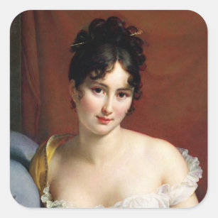Porträt von Madame Recamier Quadratischer Aufkleber