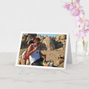 Porträt von Männern auf Kamelen Karte