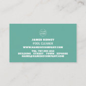 Porträt von männlichen Bädern, Schwimmbad sauber Visitenkarte (Rückseite)