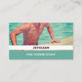 Porträt von männlichen Bädern, Schwimmbad sauber Visitenkarte (Vorderseite)