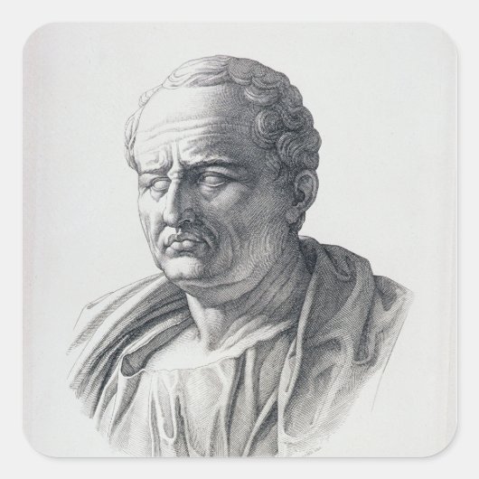 Porträt von Marcus Tullius Cicero Quadratischer Aufkleber (Vorderseite)