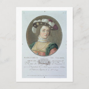 Porträt von Marguerite de Valois (1492-1549), 1787 Postkarte