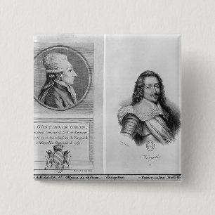 Porträt von Marie Francois Gontier de Biran Button
