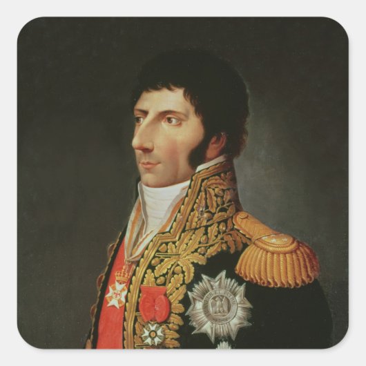 Porträt von Marschall Charles Jean Bernadotte Quadratischer Aufkleber (Vorderseite)
