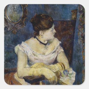 Porträt von Mette Gaugin, der Frau des Künstlers Quadratischer Aufkleber