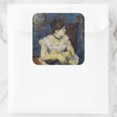 Porträt von Mette Gauguin, der Ehefrau des Künstle Quadratischer Aufkleber (Tasche)