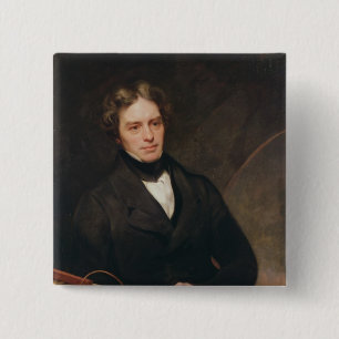 Porträt von Michael Faraday 1841-42 Button