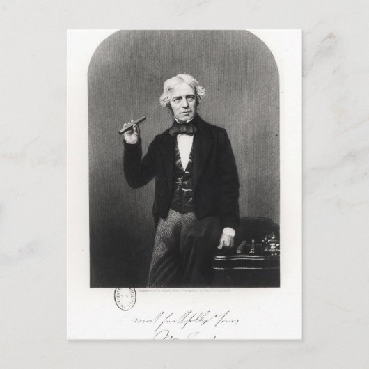 Porträt von Michael Faraday Postkarte (Vorderseite)
