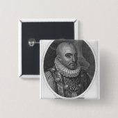 Porträt von Michel de Montaigne Button (Vorne & Hinten)