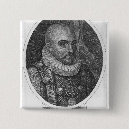 Porträt von Michel de Montaigne Button (Vorderseite)