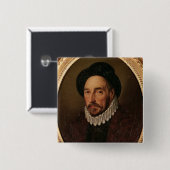 Porträt von Michel Eyquem de Montaigne Button (Vorne & Hinten)