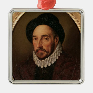 Porträt von Michel Eyquem de Montaigne Silbernes Ornament