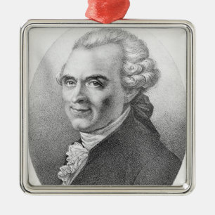 Porträt von Michel-Jean Sedaine Silbernes Ornament