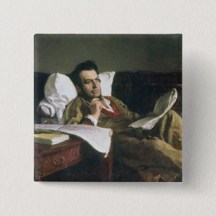 Porträt von Mikhail Glinka Button
