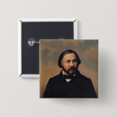 Porträt von Mikhail Ivanovich Glinka, 1850s Button (Vorne & Hinten)
