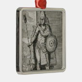 Porträt von Montezuma II Ornament Aus Metall (Rechts)