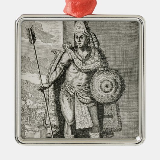 Porträt von Montezuma II Ornament Aus Metall (Vorne)