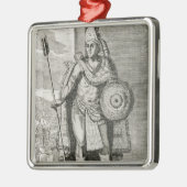 Porträt von Montezuma II Ornament Aus Metall (Links)