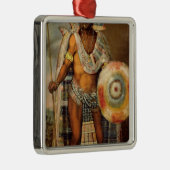Porträt von Montezuma II Silbernes Ornament (Rechts)