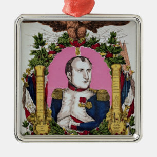 Porträt von Napoleon I im Kampf von Silbernes Ornament