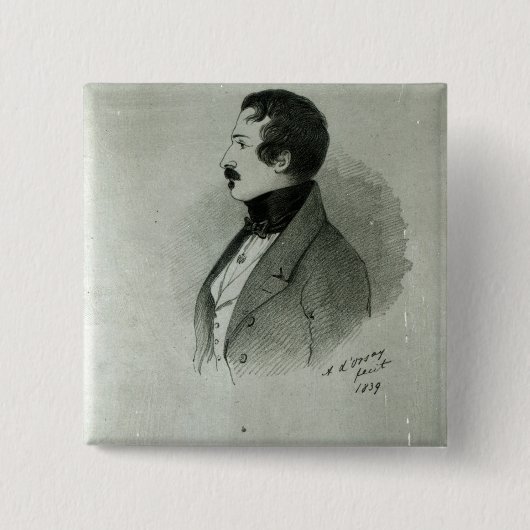 Porträt von Napoleon III als junger Mann, 1839 Button (Vorderseite)