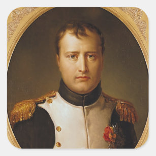 Porträt von Napoleon in der Uniform Quadratischer Aufkleber