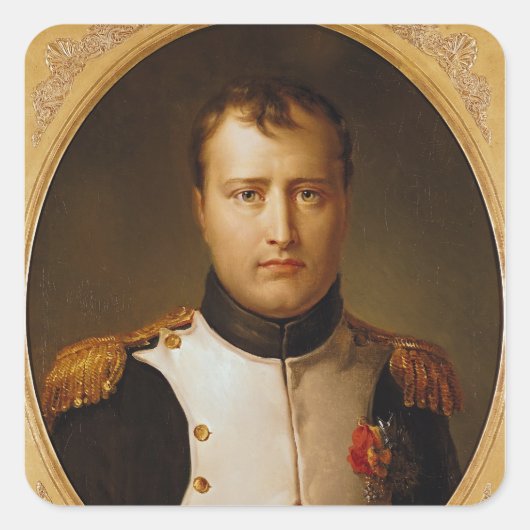 Porträt von Napoleon in der Uniform Quadratischer Aufkleber (Vorderseite)