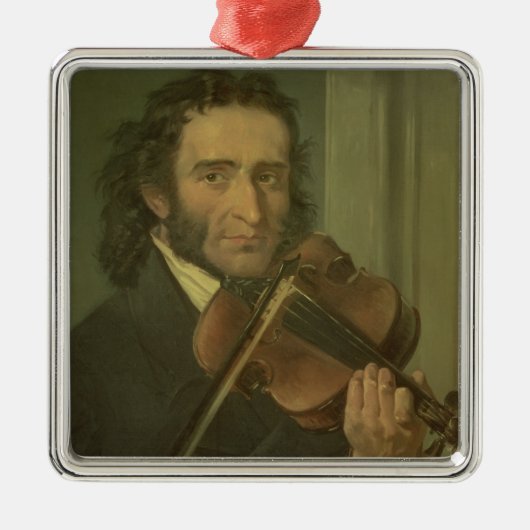 Porträt von Niccolo Paganini Ornament Aus Metall (Vorne)